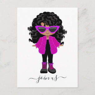 Petite Fashion Black Girl Party Invitation