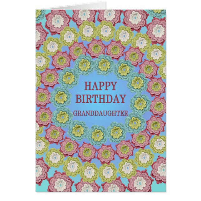 Petite-fille Anniversaire Crochet Fleurs (Devant)