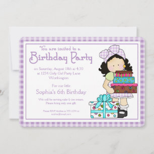 Petite fille Anniversaire Fête Invitation Pays Fil