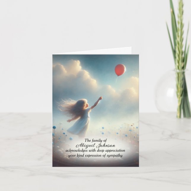 Petite Fille Avec Merci Rouge En Sympathie Balloon (Devant)