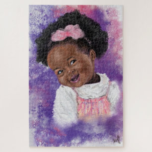 Petite Fille Avec Ruban Rose Puzzle Peinture Cadea