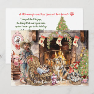 Petite fille avec sa carte de vacances BFFurever