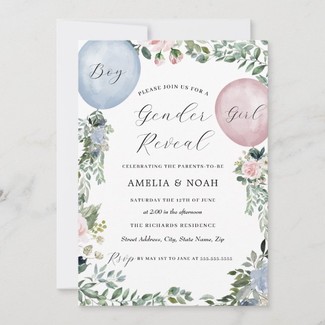 Petite fille ballon Genre Reveillez Invitation (Devant)