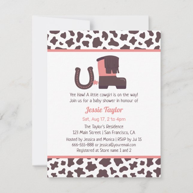 Petite fille bébé douche Invitations (Devant)