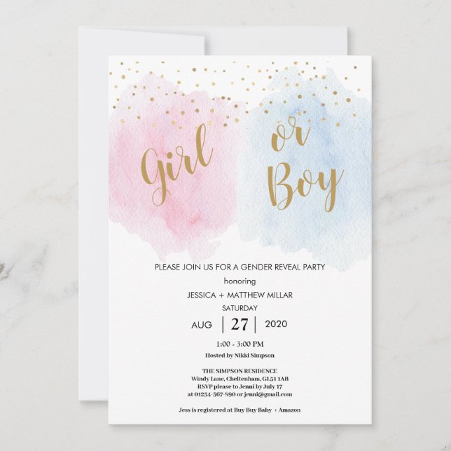 Petite fille bébé Genre Reveillez Invitation (Devant)