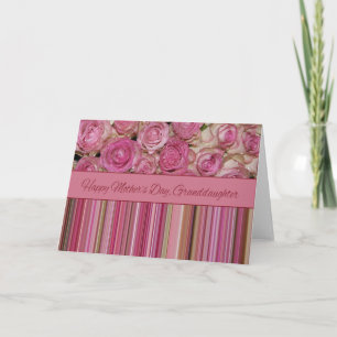 petite-fille Bonne carte rose de fête des mères