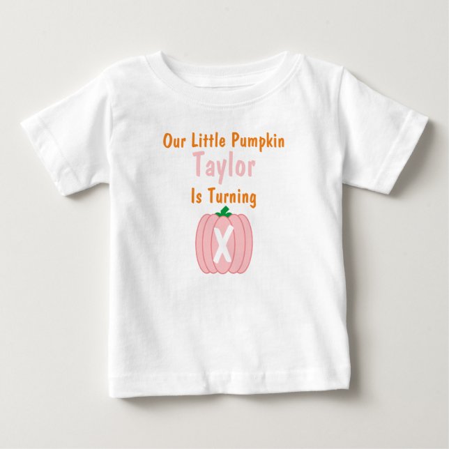 Petite fille Citrouille Anniversaire T-shirt bébé (Devant)