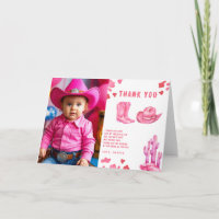Petite fille cow-boy Fête d'anniversaire Merci