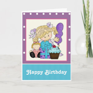 Petite fille Cupcake Personnaliser Bonne carte d'a