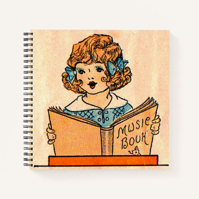 Petite fille des années 1920 avec livre de musique (Devant)