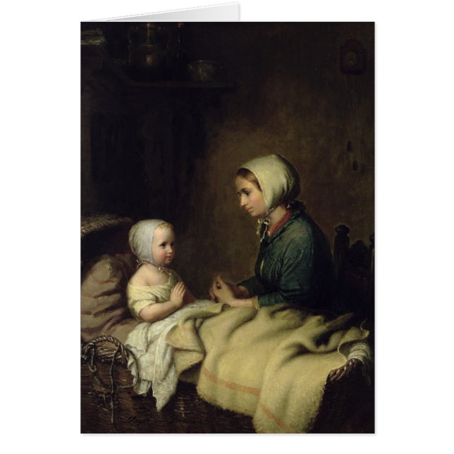 Petite fille disant ses prières dans le lit (Devant)