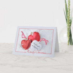 Petite-fille et copain Joyeuse carte de Noël