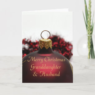 Petite-fille et mari Joyeuse carte de Noël