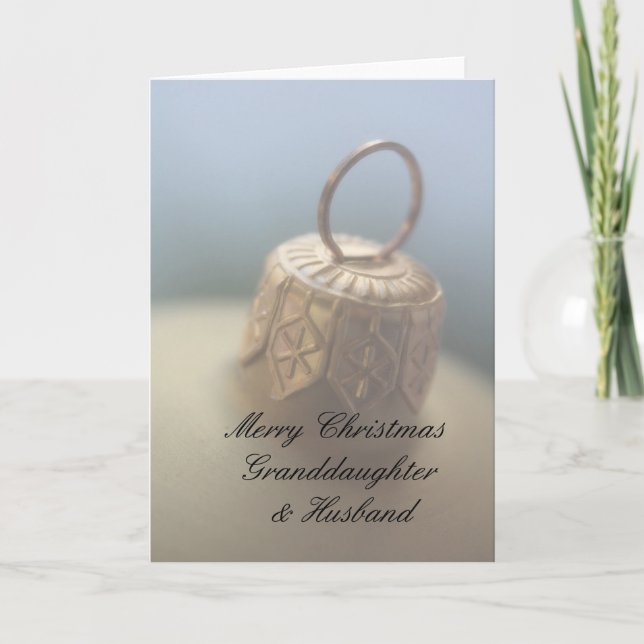 Petite-fille et mari Joyeuse carte de Noël (Devant)