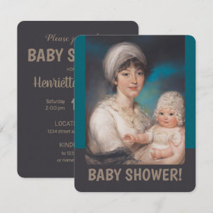 Petite fille et mère CC0981 Baby shower invitation