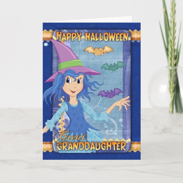 petite-fille halloween carte de voeux (Devant)