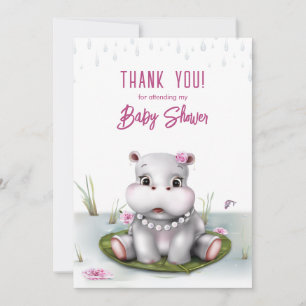 Petite fille Hippo Baby shower Merci