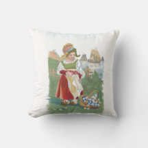 Petite fille hollandaise 16x16 jetez oreiller
