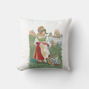 Petite fille hollandaise 16x16 jetez oreiller