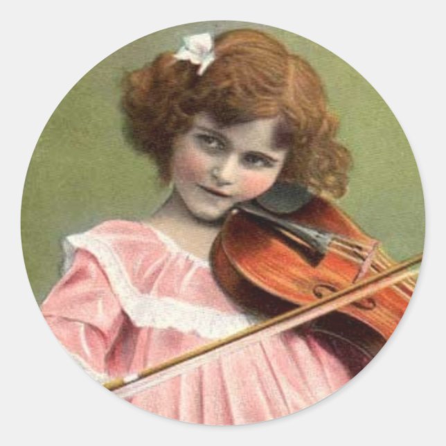 Petite fille jouant Sticker Violiin (Devant)