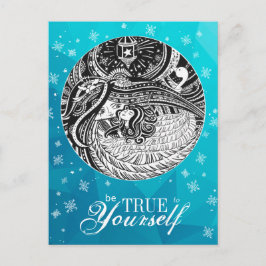 Petite fille Match | Carte postale Turqoise