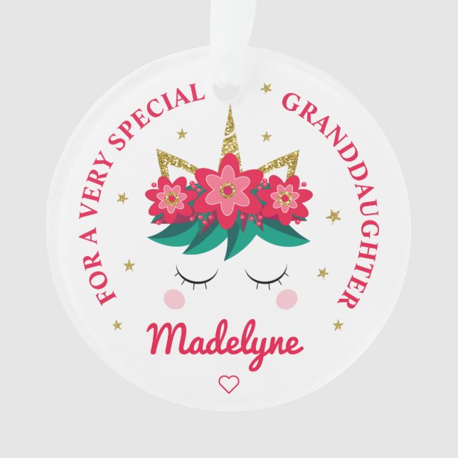 Petite-fille Noël Unicorne Personnalisée (devant)