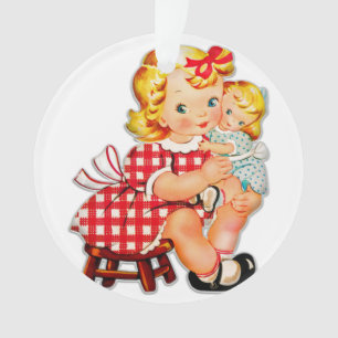 Petite fille rétro vintage poupée enfant