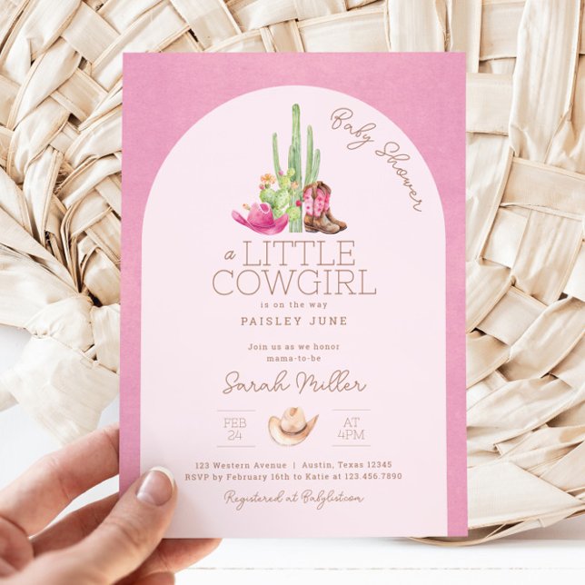 Petite fille sur le chemin Baby shower Invitation (Cowgirl Baby Shower Invitation)