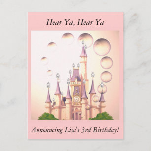 Petite fille's Princess Castle Invitations d'anniv