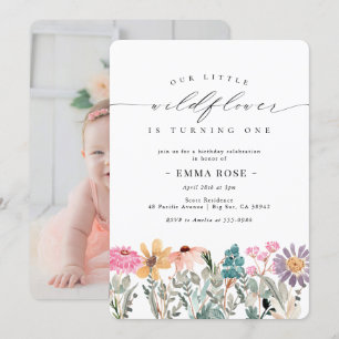 Petite Fleur Fleur sauvage Invitation Anniversaire