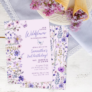 Petite Fleur sauvage Invitation de fête du 2e anni