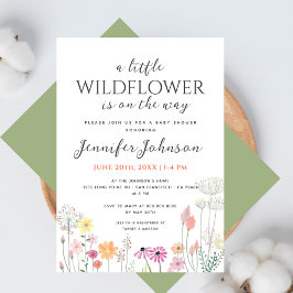Petite Fleur Sauvage Invitation Simple pour une Ba