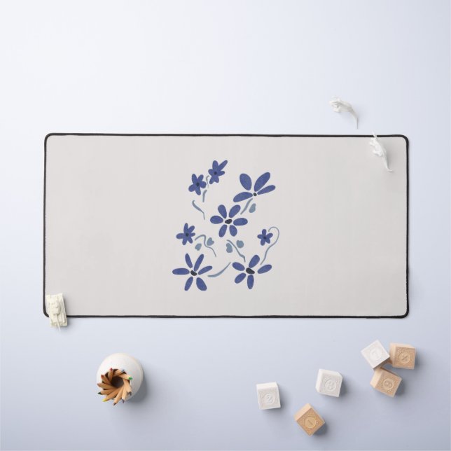 Petite Fleurs Romantiques Bleues (Tableau pour enfants)