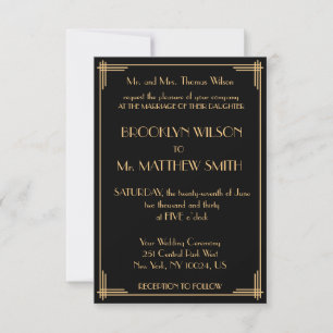 Petite Gatsby Art Déco Invitations de mariage