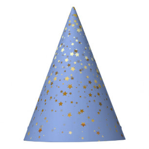Petite Golden Stars Party Hat-Peri Blue Partyhütchen