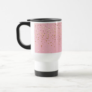 Petite Golden Stars Travel Coffee Mug-Pink Reisebecher