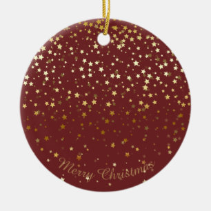 Petite Golden Stars Weihnachtsschmuck Burgandy