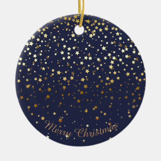 Petite Golden Stars Weihnachtsschmuck Mitternacht (Vorne)