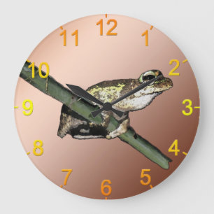 Petite grenouille peinte à l'huile, Horloge murale