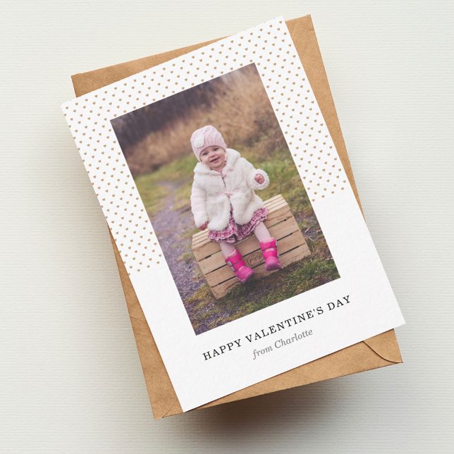 Petite Hearts Foto Valentine Mitteilungskarte (Von Creator hochgeladen)