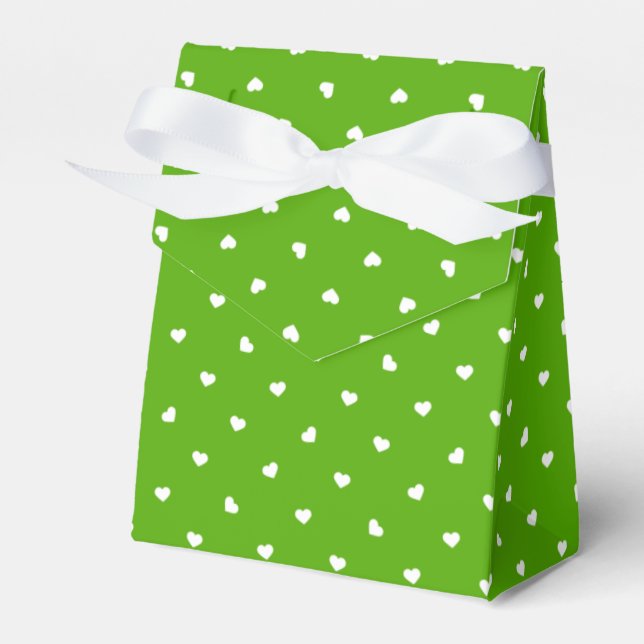 Petite Hearts on Bright Green Gevor Box Geschenkschachtel (Vorderseite)