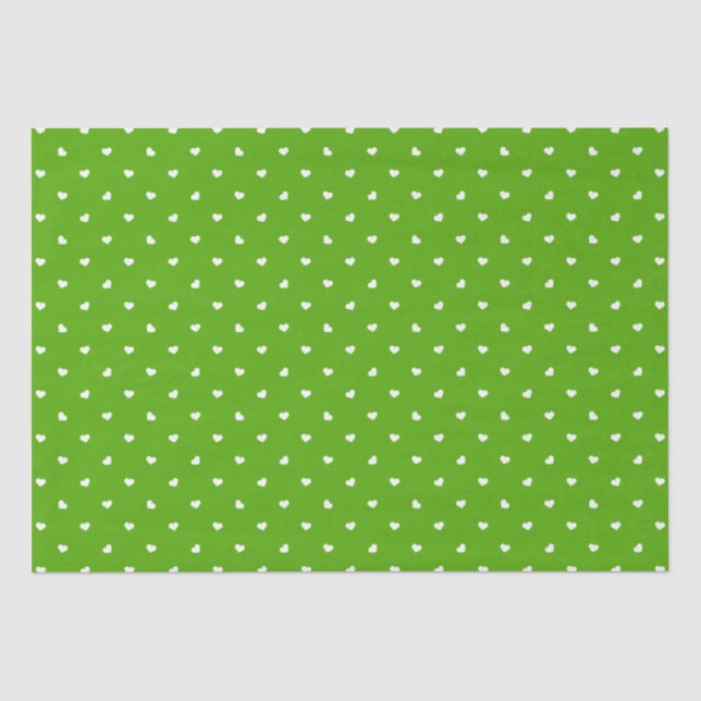 Petite Hearts on Bright Green Seidenpapier (Vorderseite)