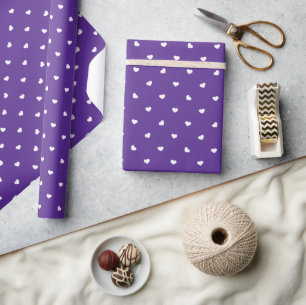 Petite Hearts on Bright Lila Wrapping Paper Geschenkpapier