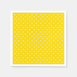 Petite Hearts on Bright Yellow Serviette