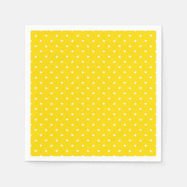 Petite Hearts on Bright Yellow Serviette (Vorderseite)