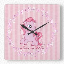 Petite horloge murale rose pâle rose