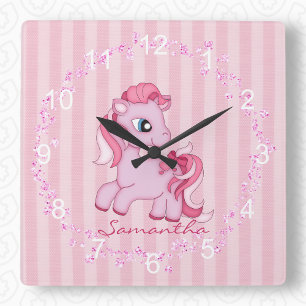 Petite horloge murale rose pâle rose