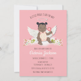Petite invitation à la douche de bébé d'ange ethni