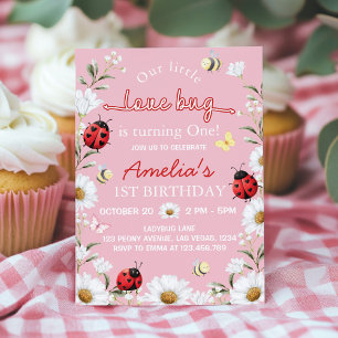 Petite Invitation Anniversaire Dame Coccinelle Fle