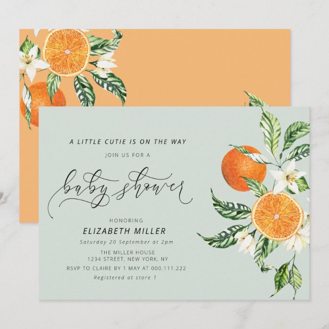 petite invitation au baby shower (Devant / Derrière)